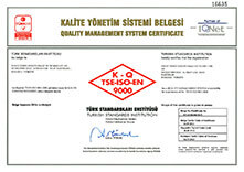 ISO 9000 Kalite Yönetim Sistemi Belgesi